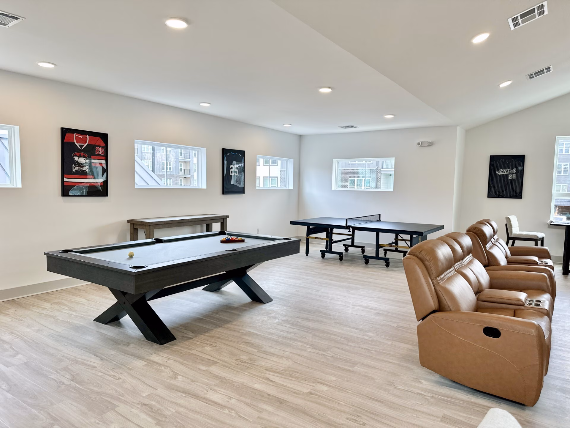 Game lounge with air hockey and table tennis