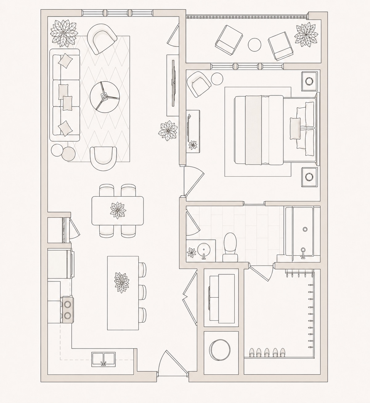 The Cypress floor plan in 3D