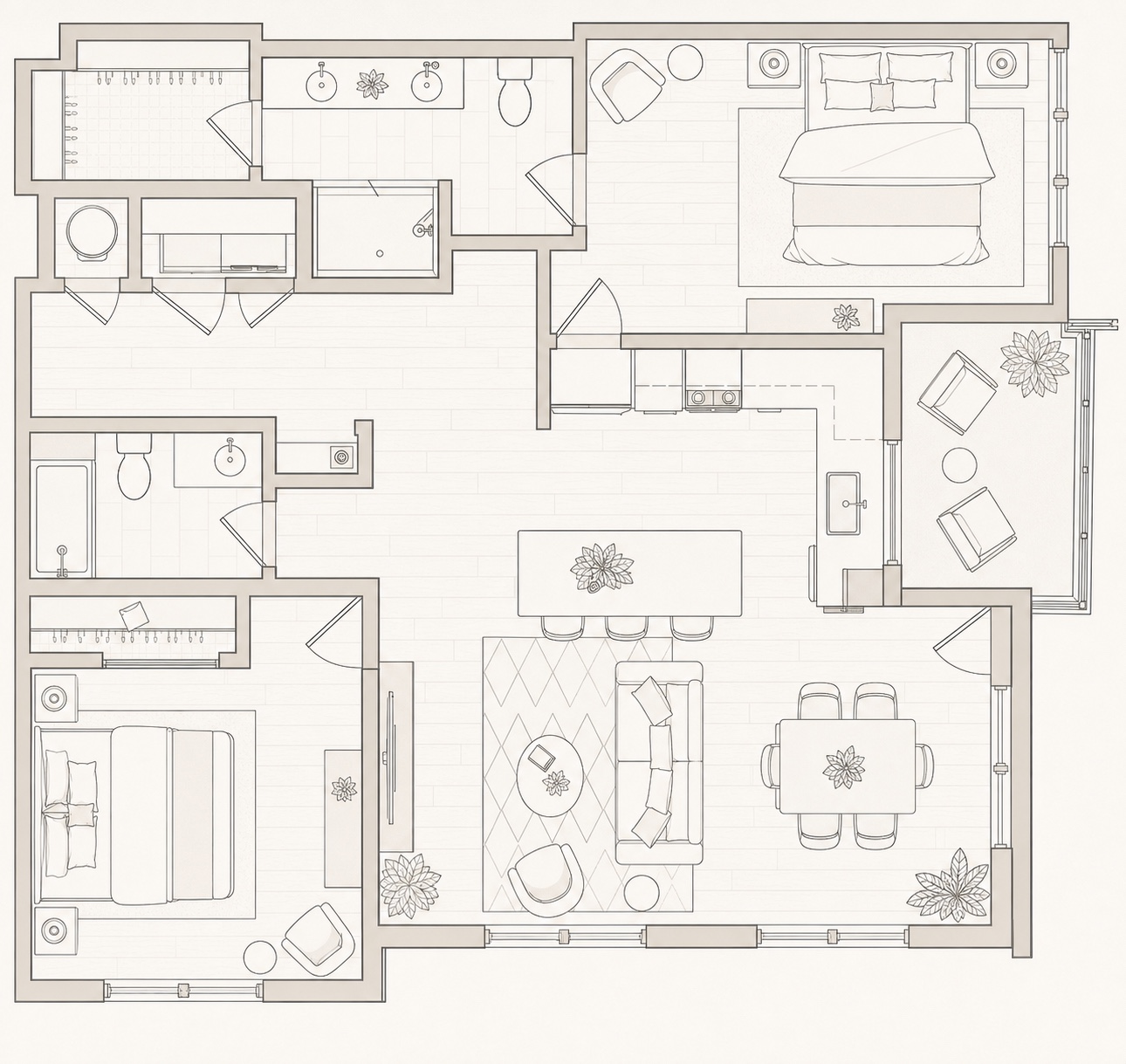 The Dogwood floor plan in 3D
