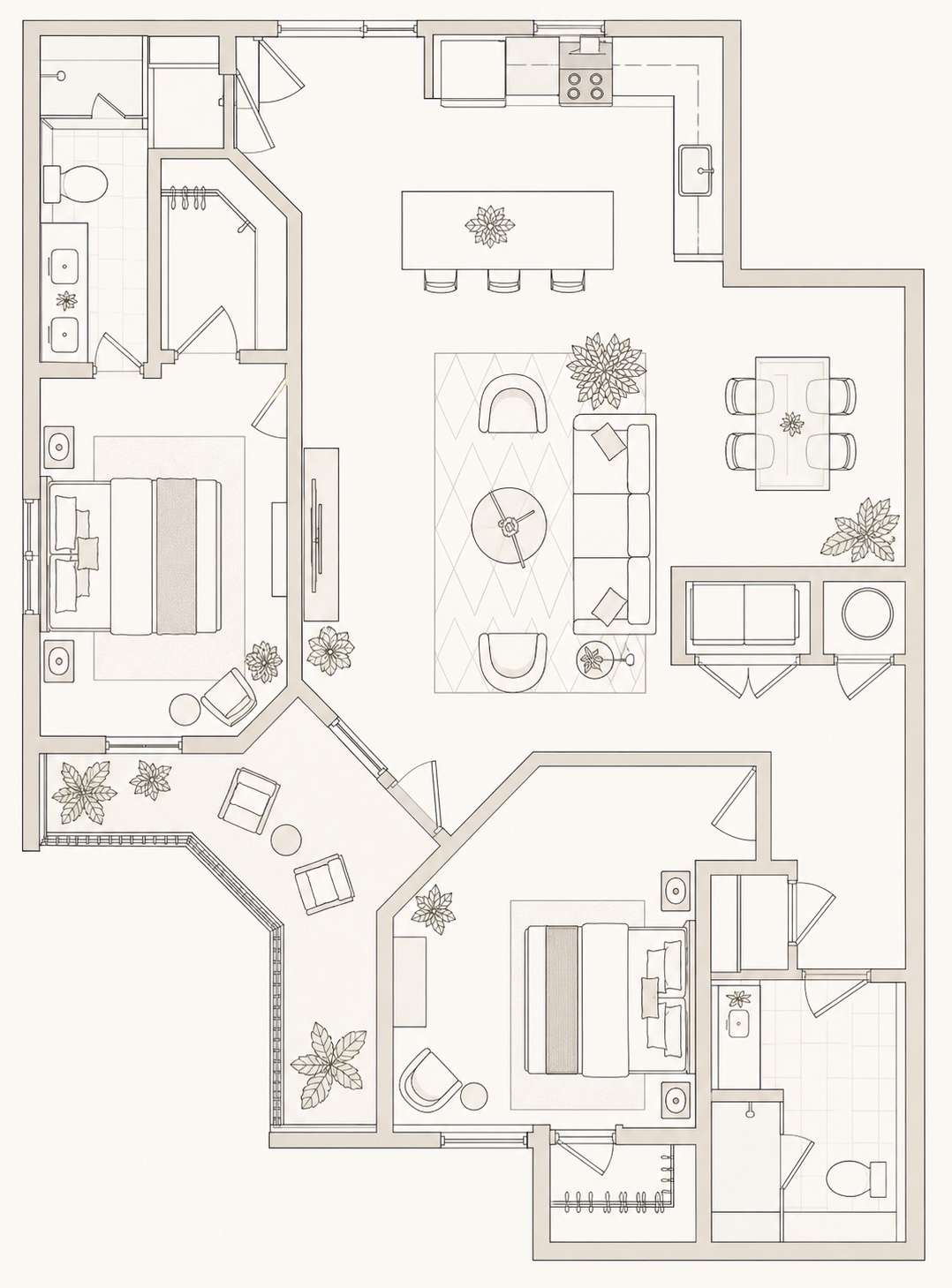 The Magnolia floor plan in 3D