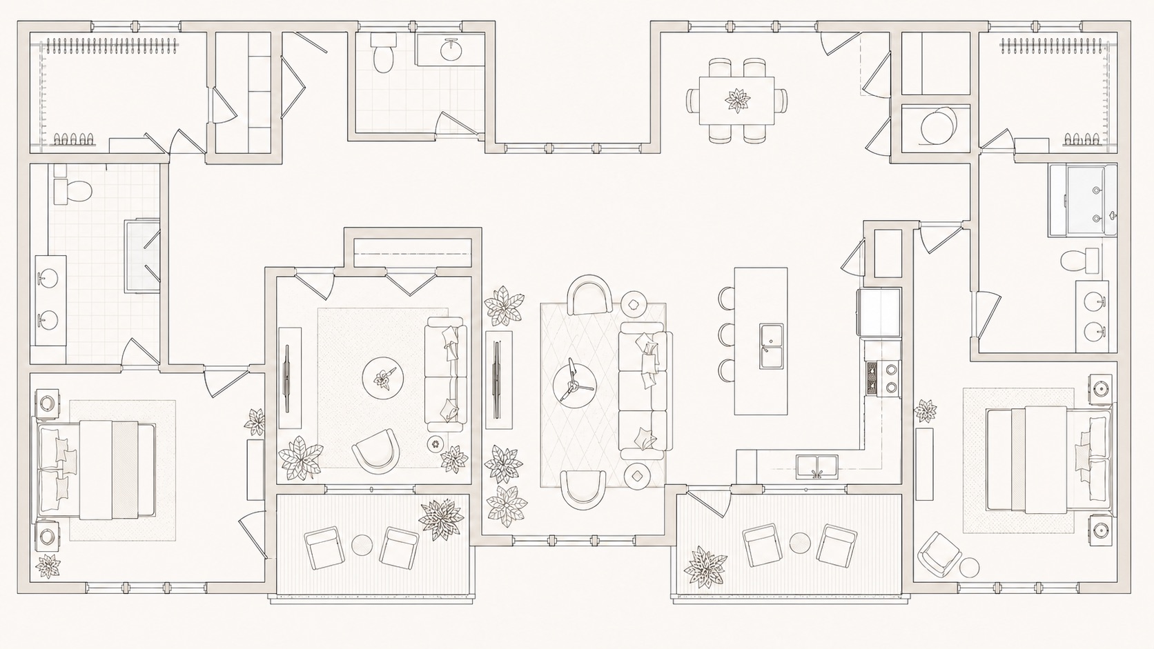 The Mahogany floor plan in 3D