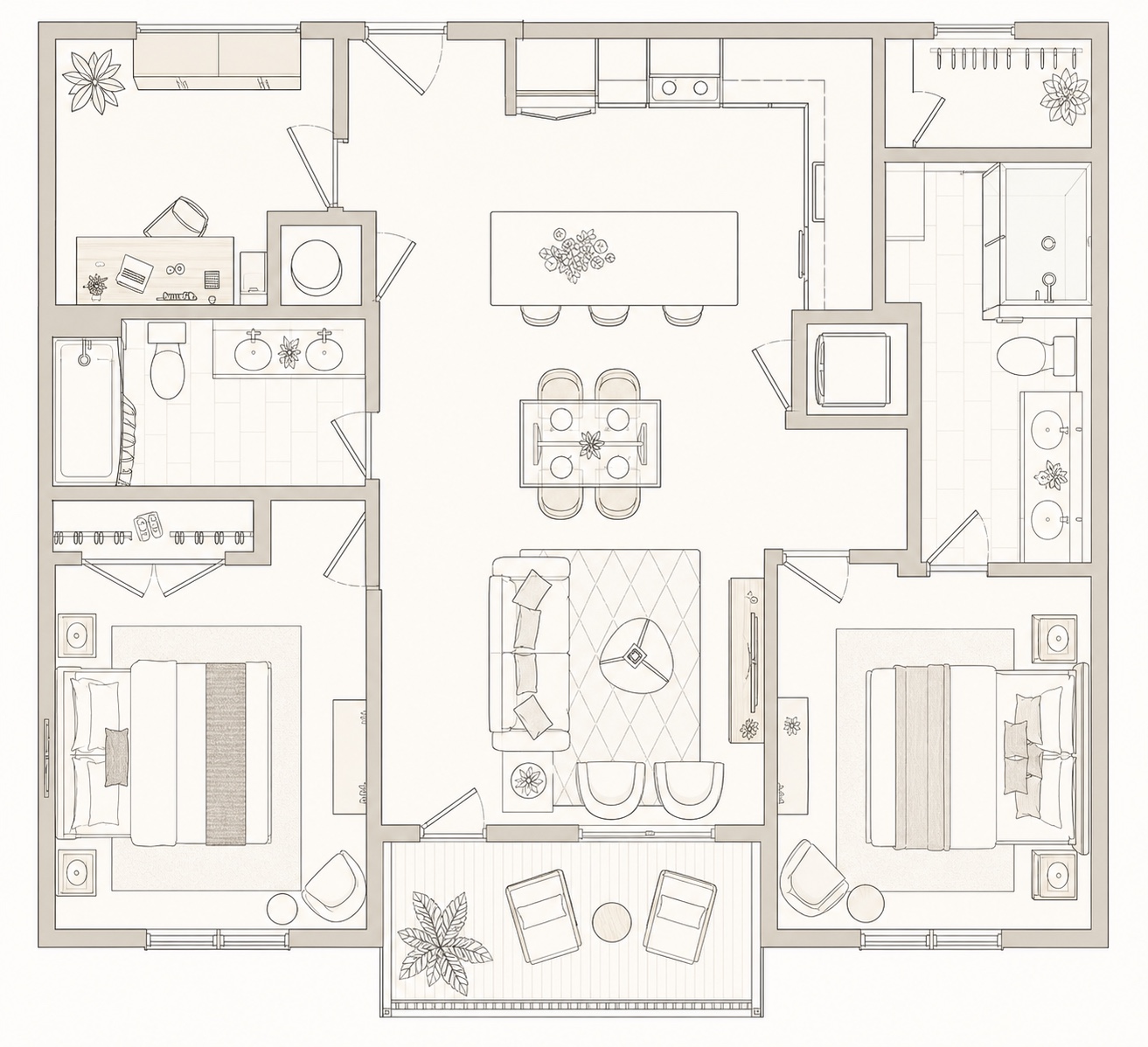 The Maple floor plan in 3D