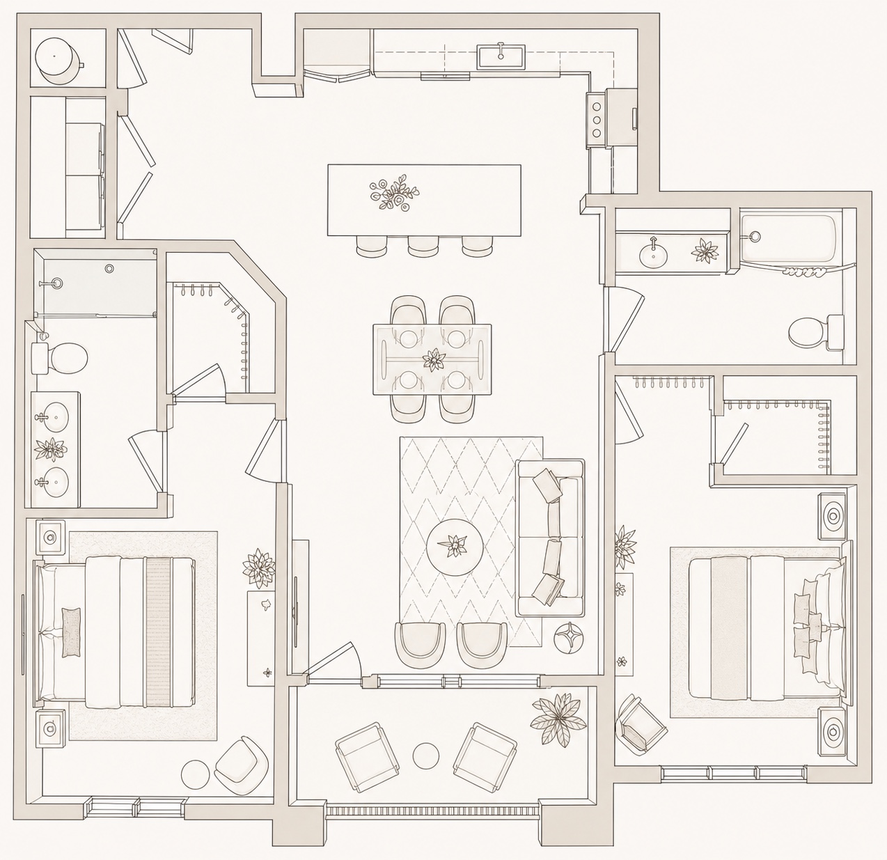 The Spruce floor plan in 3D