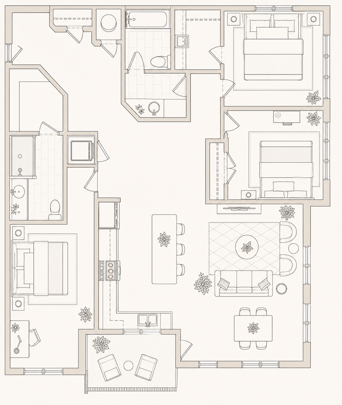 The Sycamore floor plan in 3D