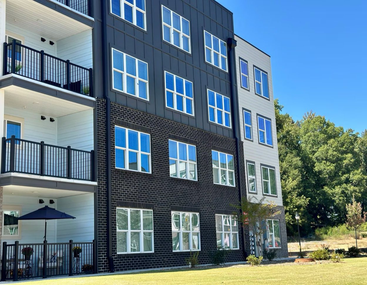 Private balconies overlooking the lawn